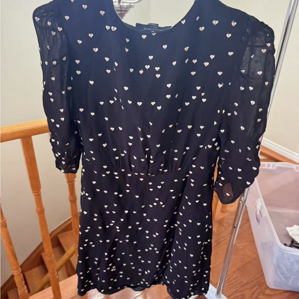 Black Heart Print Dress